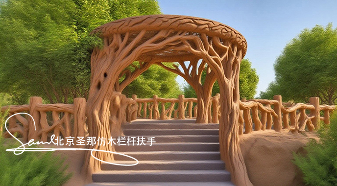 jimeng-2025-06-25-2011-正在施工制作的旅游區(qū)樓梯室外安全圍欄設(shè)計制作過程，美工正在施工制作，先用鋼筋焊接....jpeg